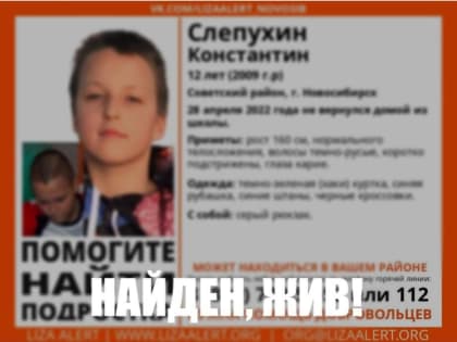 Пропавшего в Советском районе 12-летнего мальчика нашли