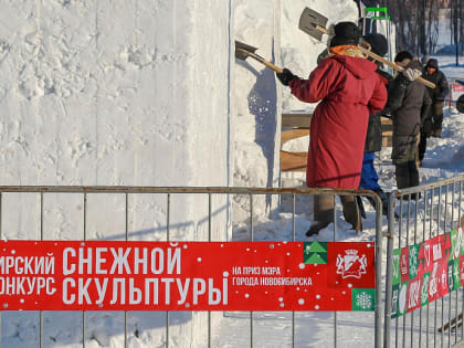 Конкурс снежной скульптуры стартовал в новосибирском парке «Арена»