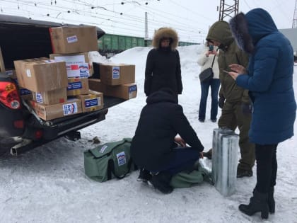 Местное отделение партии Центрального района Новосибирска передало бойцам «Веги» печи-буржуйки