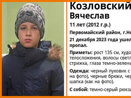 В Новосибирске завершили поиски потерявшегося после школы 11-летнего мальчика