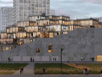 Паркинг в виде скалы с террасами строят на берегу Оби в Новосибирске