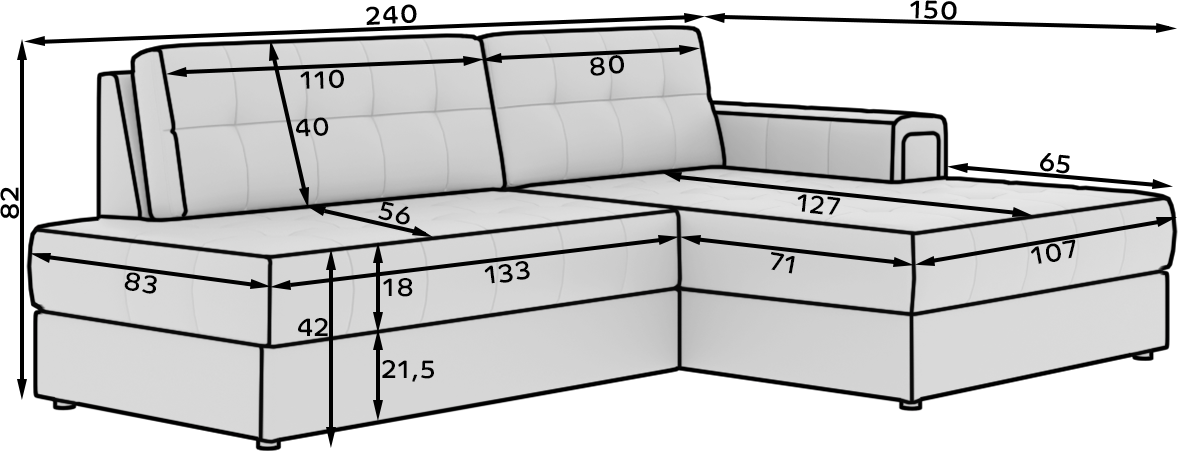 Rohová sedací souprava BLEZALT, Monolith 85 (pravé provedení)
