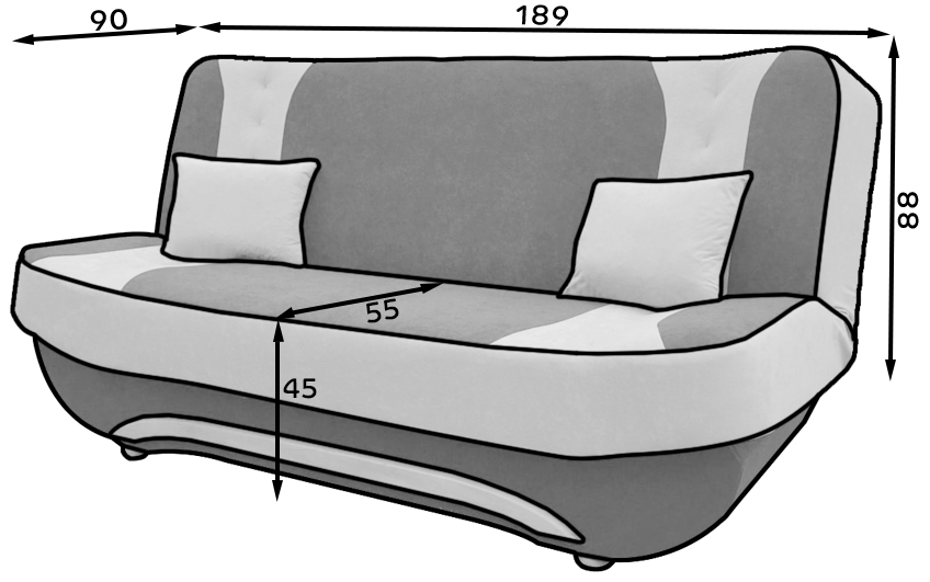 Rozkládací pohovka EWA II (různé varianty)