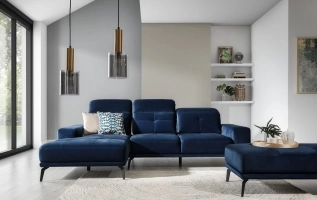 Torrense – Corner sleeping sofa with pouffe seat