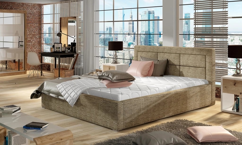 Rosano Upholstered Bed With Container 200x200 cm