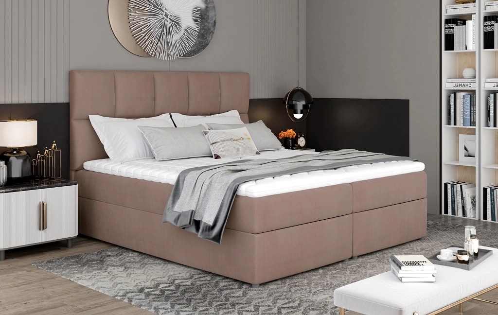Glossy Continental Bed With Container 140x200cm