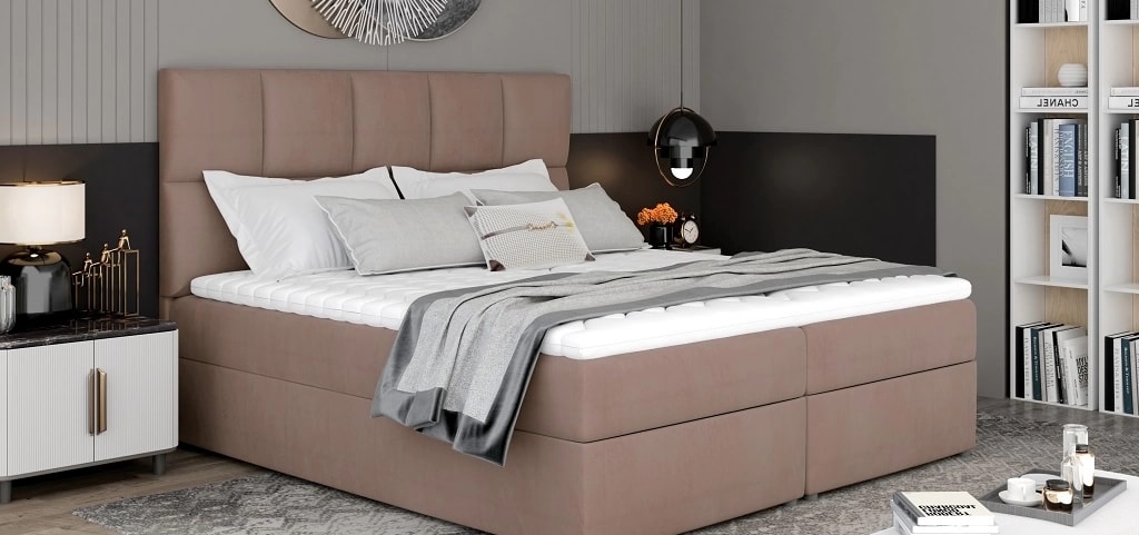 Glossy Continental Bed With Container 160x200cm