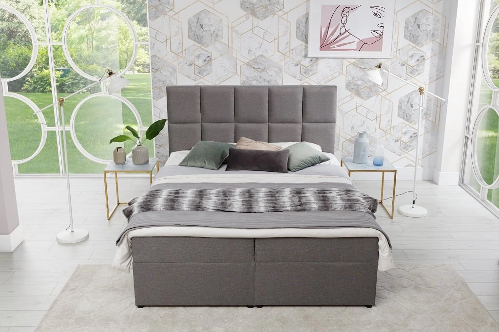 Glossy Continental Bed With Container 140x200cm