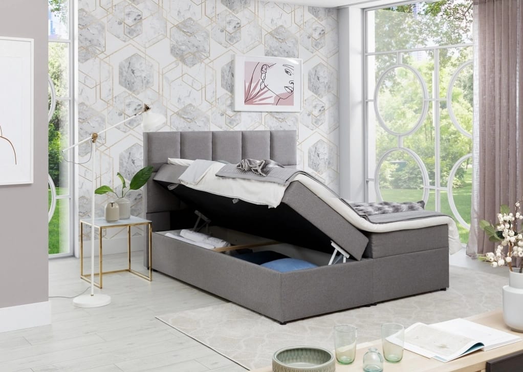 Glossy Continental Bed With Container 180x200cm