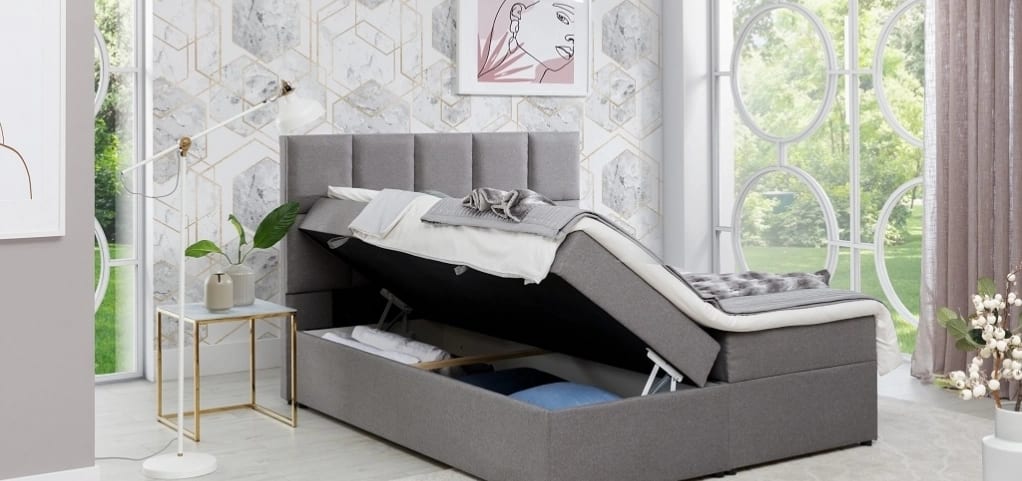 Glossy Continental Bed With Container 160x200cm