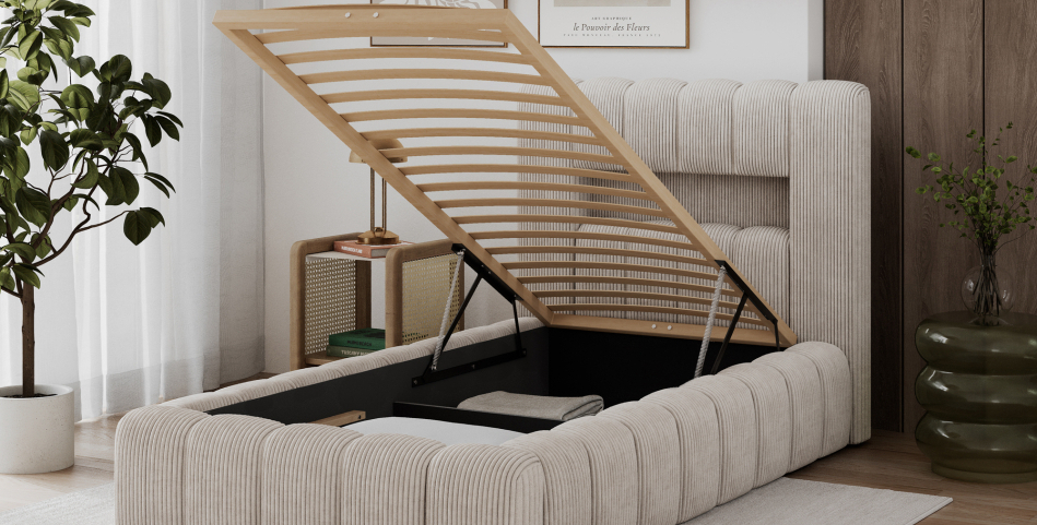 Lamica Upholstered Bed With Container 90x200