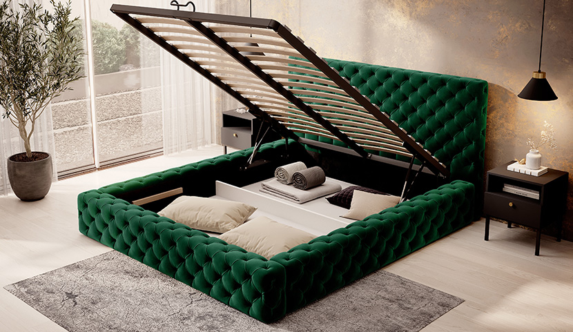 Princce Upholstered Bed With Container 140x200 cm