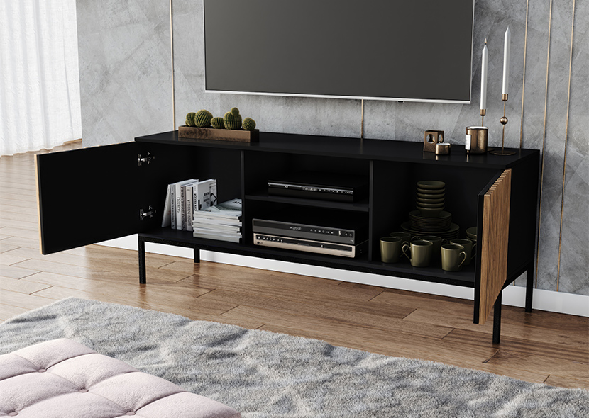 Meorati Freestanding Media Cabinet