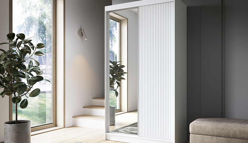 Biancco II with a mirror, 60x120 cm