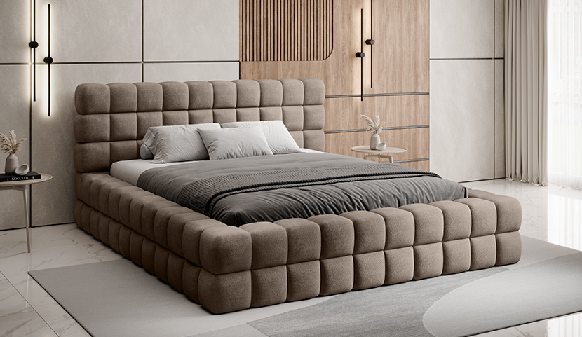 Dizzle Upholstered Bed With Container 140x200 cm