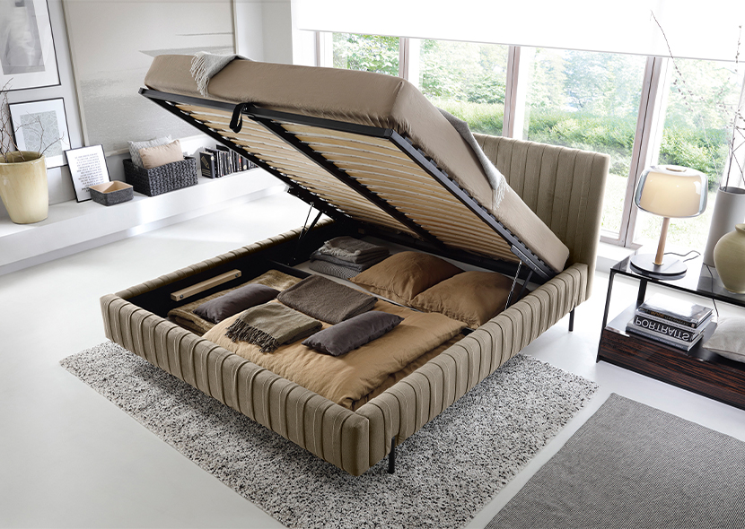 Plissa Upholstered Bed With Container 180x200 cm