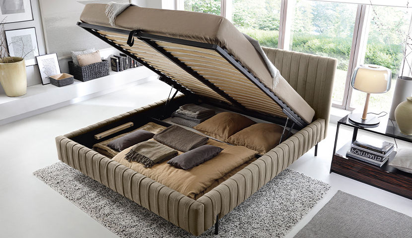Plissa Upholstered Bed With Container 180x200 cm