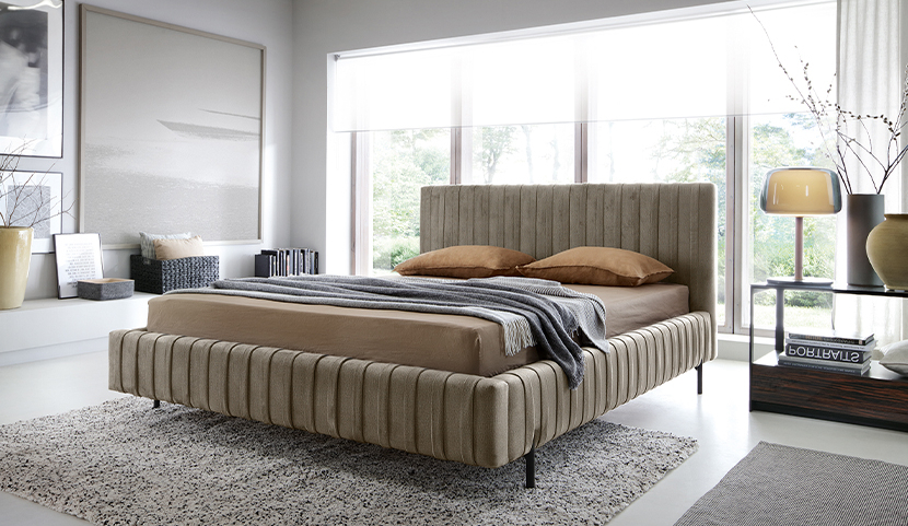 Plissa Upholstered Bed With Container 180x200 cm