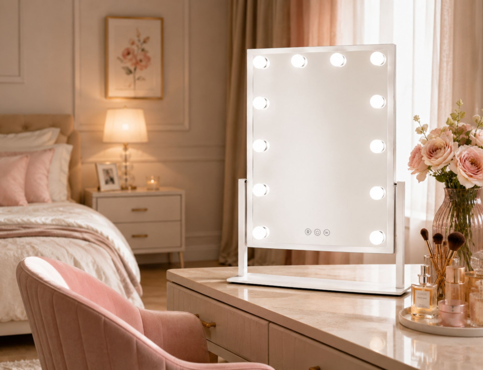 Flamnate Mirror With Lighting
