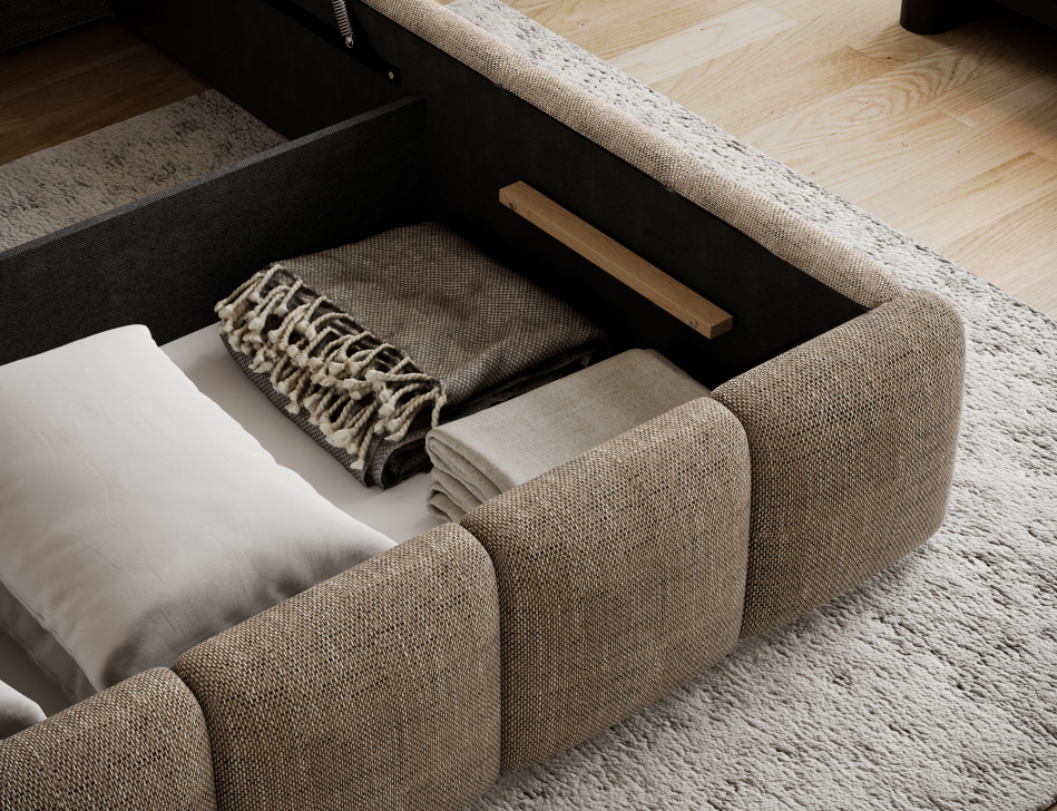 Edvige Upholstered Bed With Container 160x200