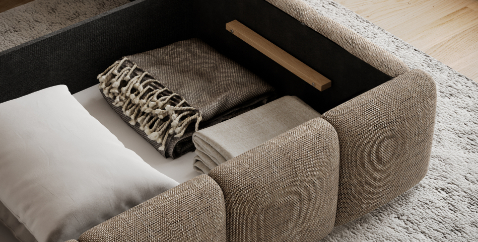 Edvige Upholstered Bed With Container 160x200
