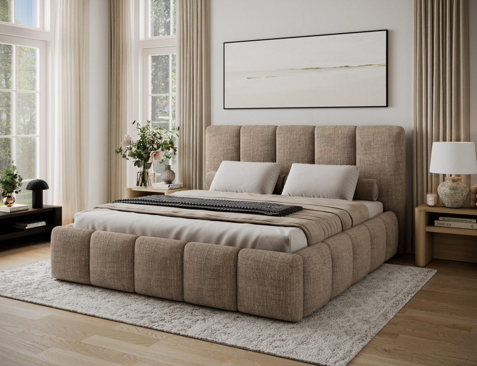 Edvige Upholstered Bed With Container 160x200