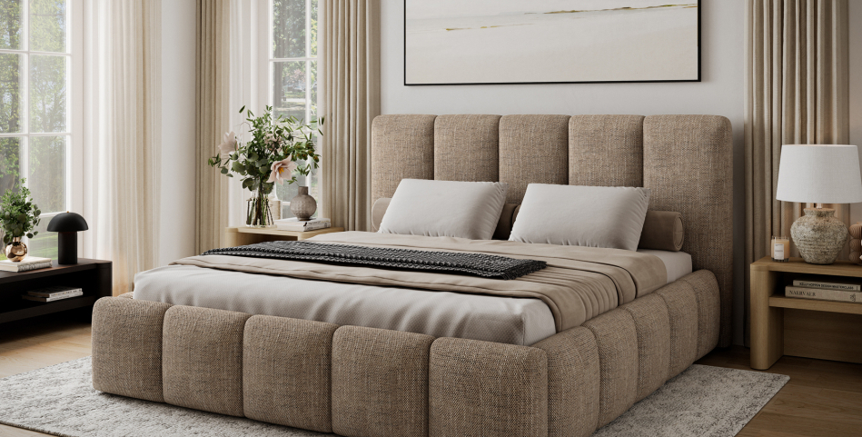 Edvige Upholstered Bed With Container 160x200