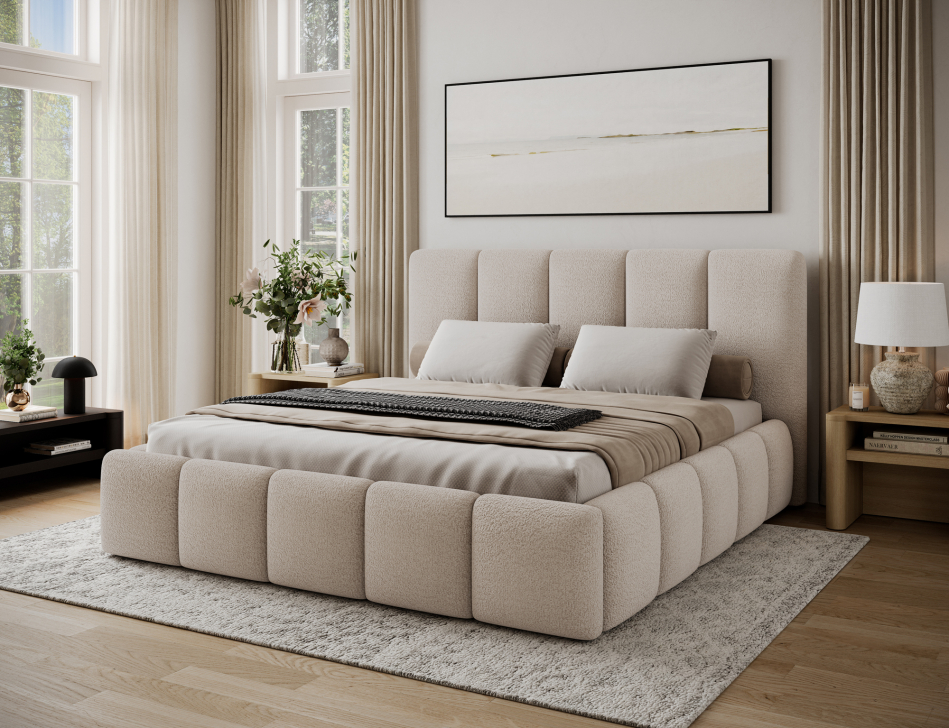 Edvige Upholstered Bed With Container 160x200