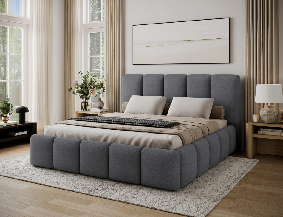 Edvige Upholstered Bed With Container 160x200