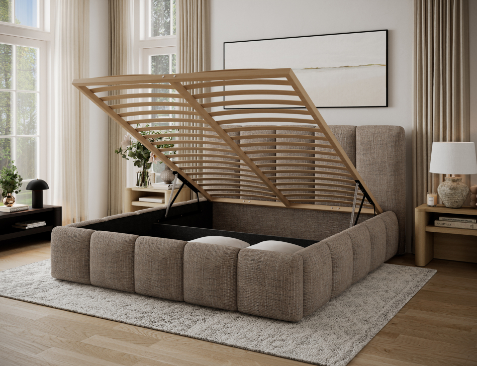 Edvige Upholstered Bed With Container 160x200