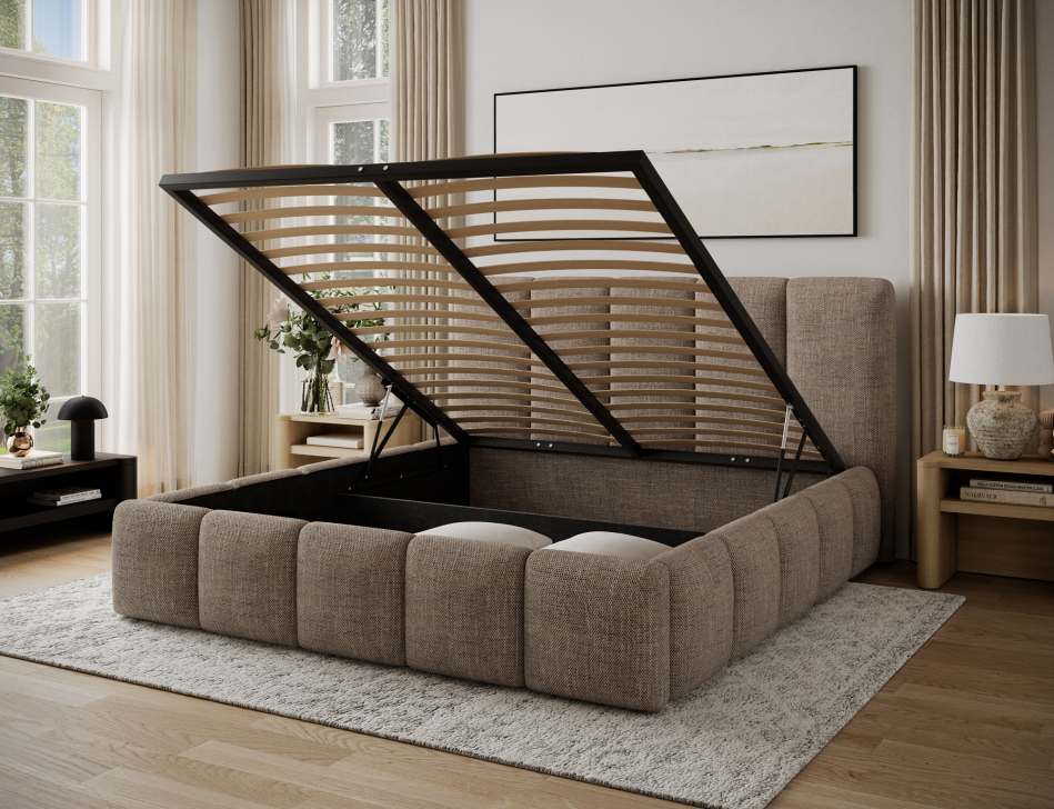 Edvige Upholstered Bed With Container 160x200