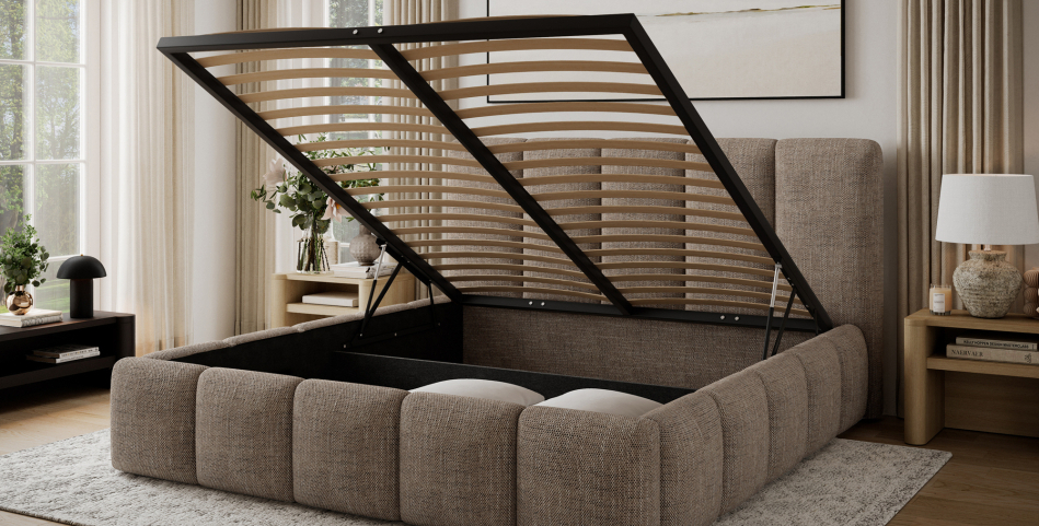 Edvige Upholstered Bed With Container 160x200