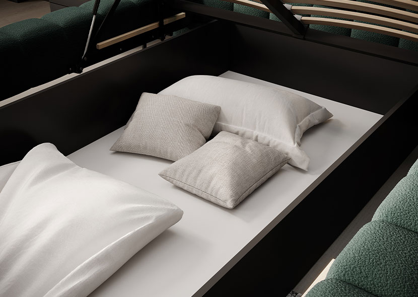 Magentta Upholstered Bed With Container 140x200