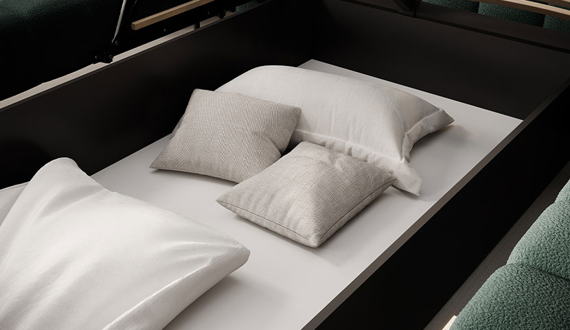 Magentta Upholstered Bed With Container 140x200