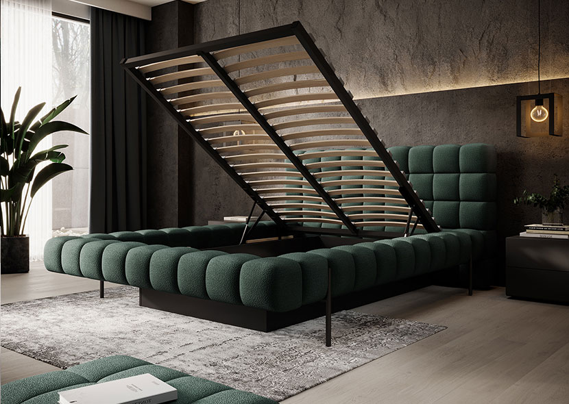 Magentta Upholstered Bed With Container 140x200