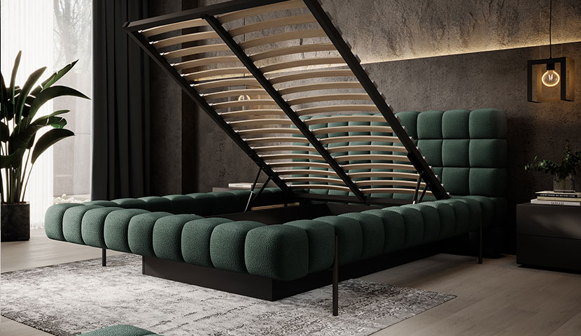 Magentta Upholstered Bed With Container 140x200