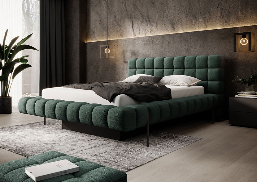 Magentta Upholstered Bed With Container 140x200