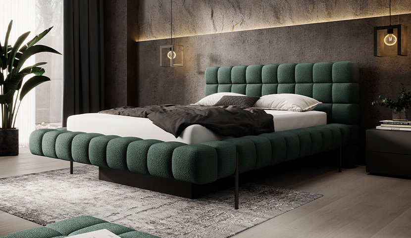 Magentta Upholstered Bed With Container 140x200