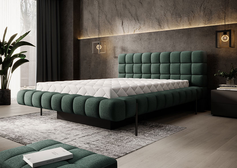 Magentta Upholstered Bed With Container 140x200