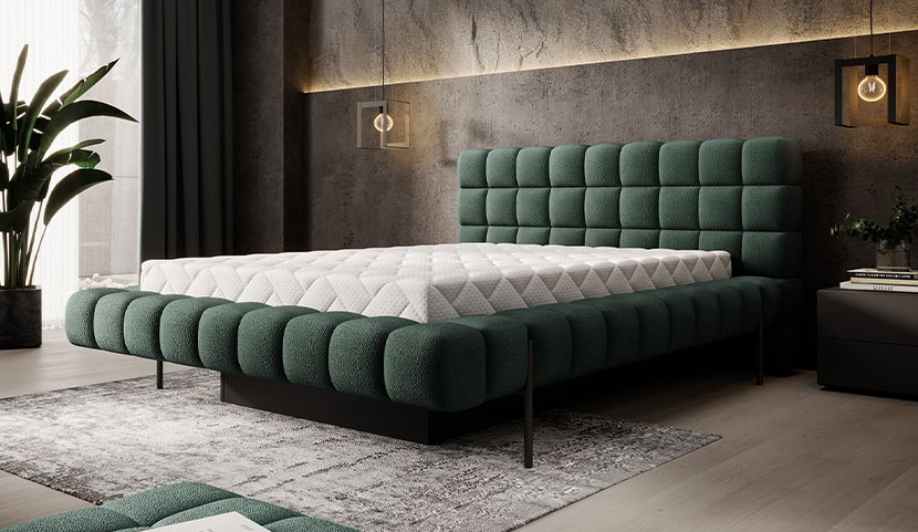 Magentta Upholstered Bed With Container 140x200