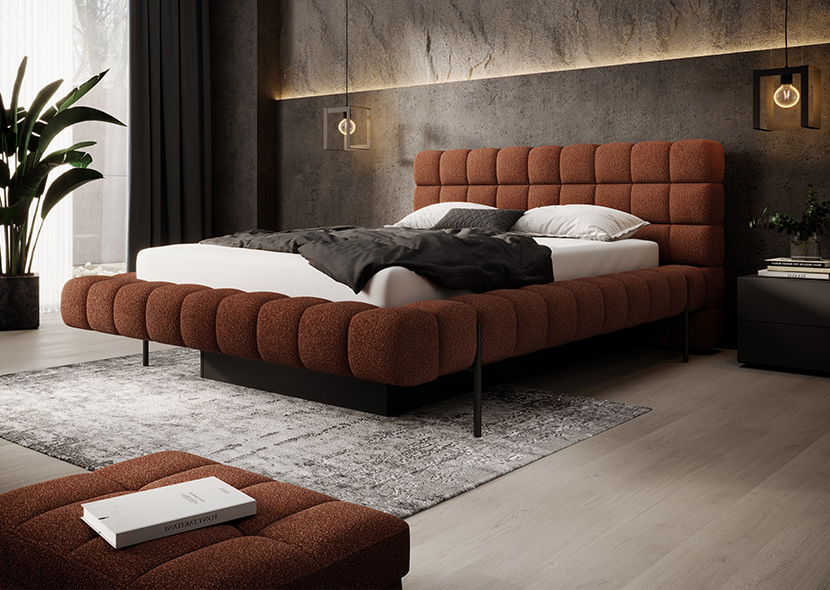 Magentta Upholstered Bed With Container 180x200