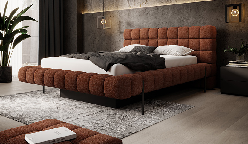 Magentta Upholstered Bed With Container 180x200