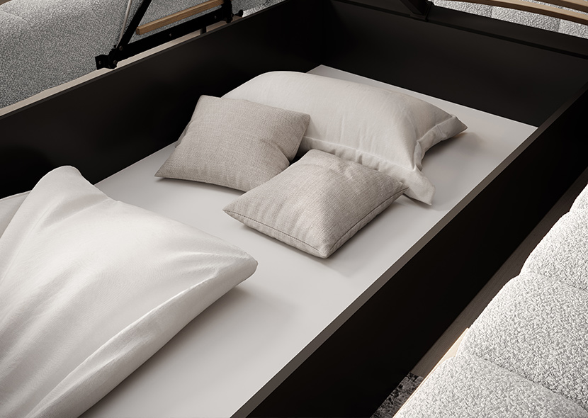 Magentta Upholstered Bed With Container 180x200