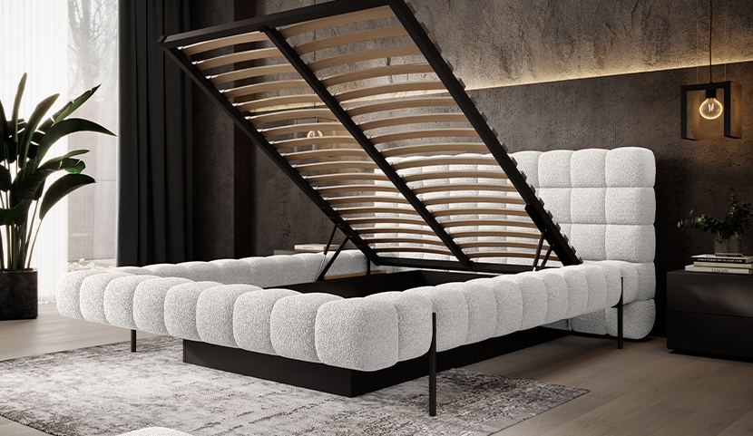 Magentta Upholstered Bed With Container 180x200