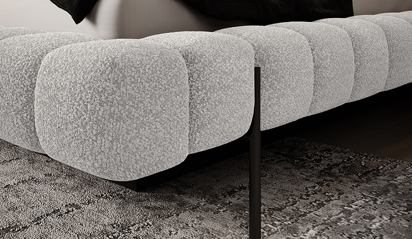 Magentta Upholstered Bed With Container 180x200