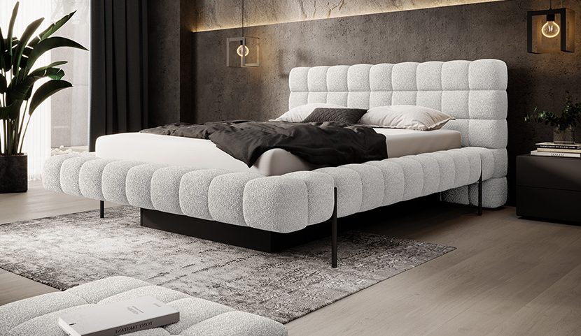 Magentta Upholstered Bed With Container 180x200