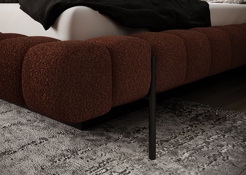 Magentta Upholstered Bed With Container 160x200