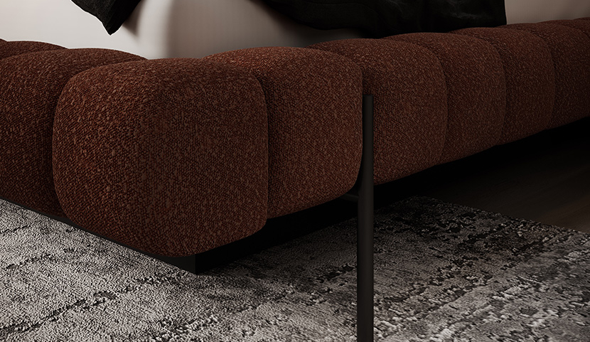 Magentta Upholstered Bed With Container 160x200