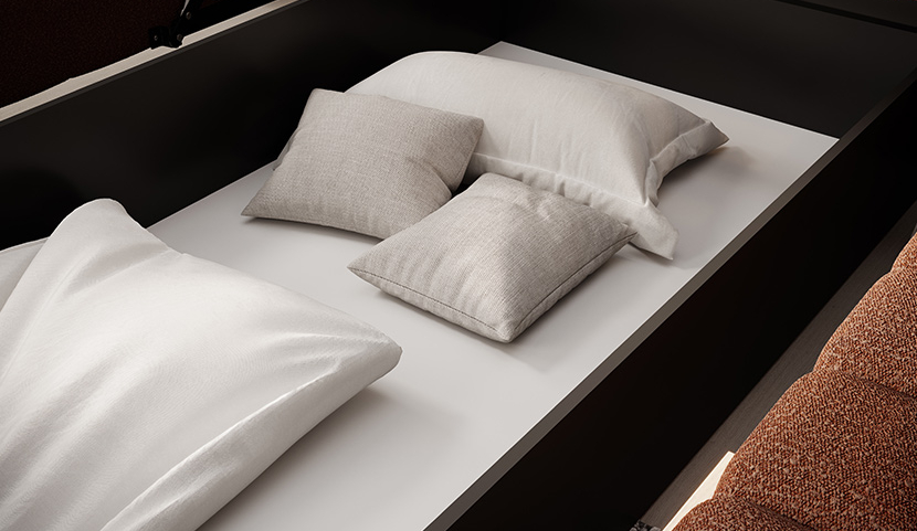 Magentta Upholstered Bed With Container 160x200