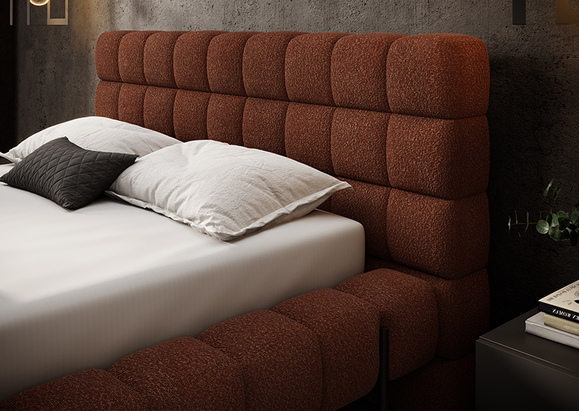 Magentta Upholstered Bed With Container 160x200